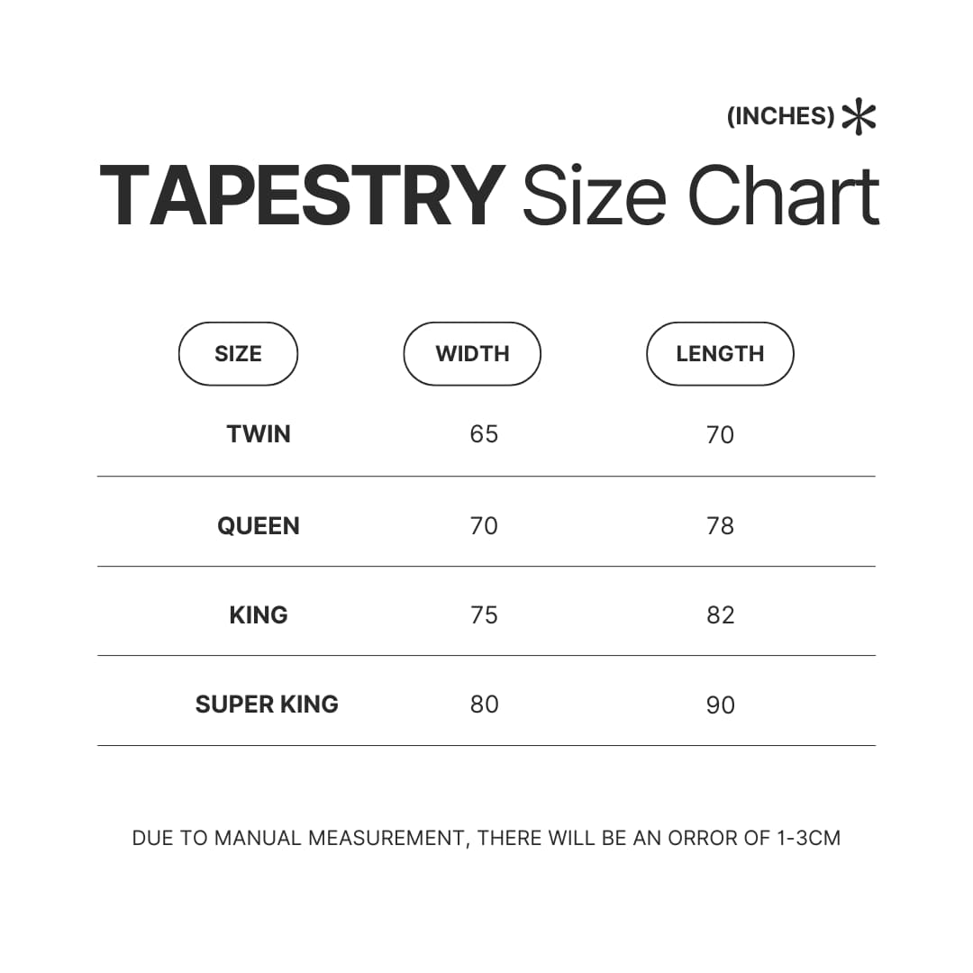 Tapestry Size Chart - Still Woozy Store