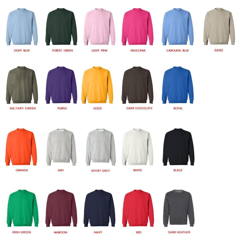 sweatshirt color chart - Still Woozy Store