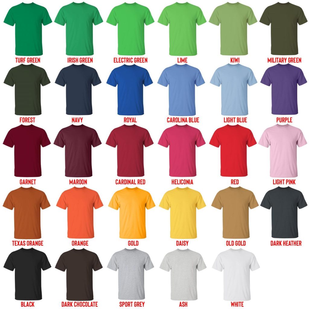 t shirt color chart - Still Woozy Store